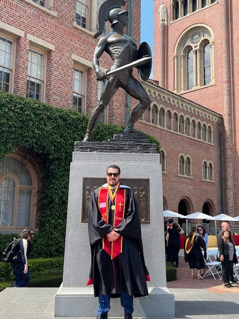 Michael Staubly at the University of Southern California on graduation day